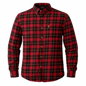 Chaps Mens Plaid Flannel Shirt 100% Cotton Casual Red Black XL